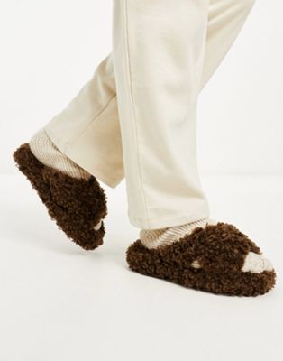 Simmi London Cushy cross strap slippers in brown - ASOS Price Checker