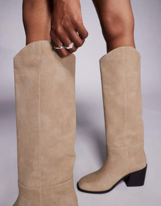 SIMMI London - Dallas - Santiags en imitation daim - Taupe, 3 de 4
