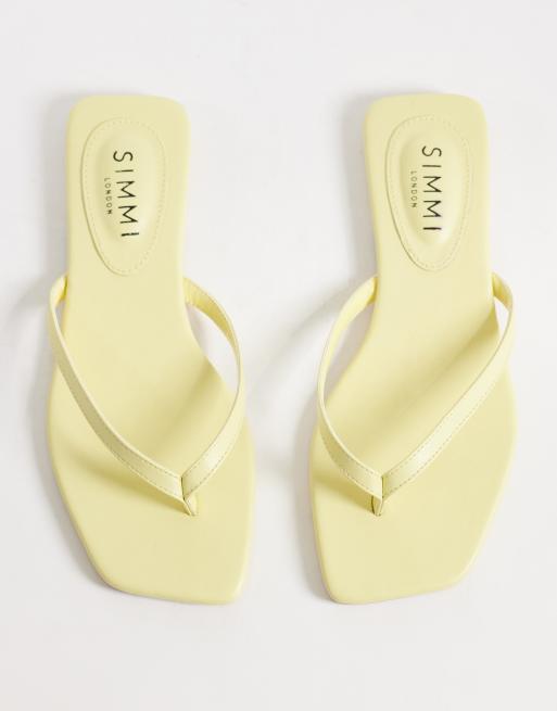 Simmi London Danny thongs in yellow, 2 of 4
