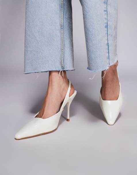 Simmi London Darcia pointed slingback heeled shoes in butter yellow - view 1