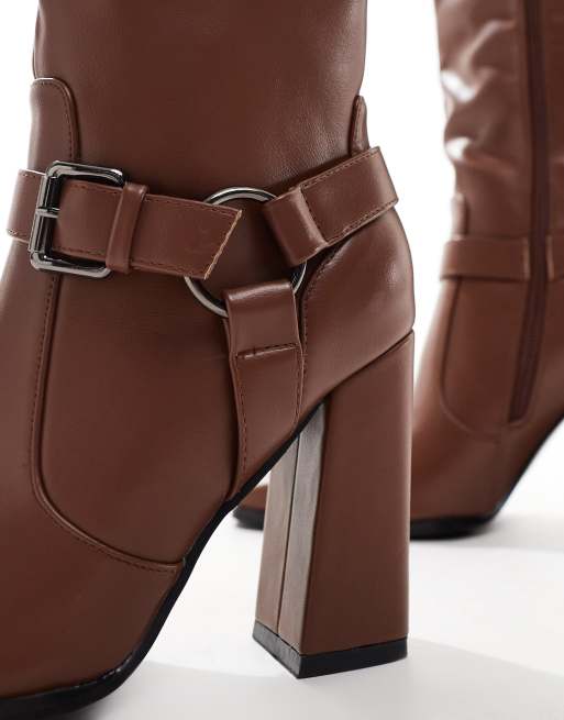Simmi London – Darell – Kniehohe Stiefel in Braun, 4 von 4