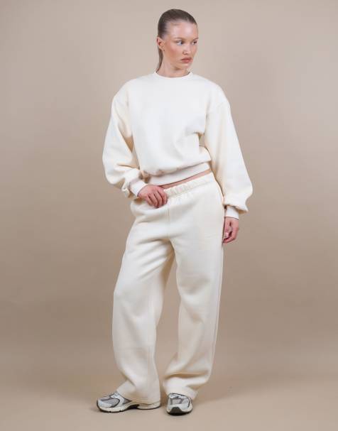 Simmi London Demi straight leg joggers in cream - view 1