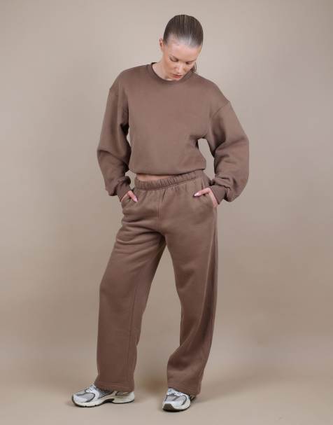 Simmi London Demi straight leg joggers in light brown - view 1