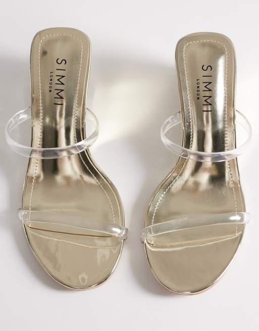 Simmi London - Dianna - Guldfarvede sandaler med kilehæl, 2 af 4