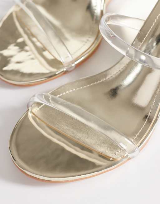 Simmi London – Dianna – Sandalen in Gold mit Keilabsatz, 4 von 4