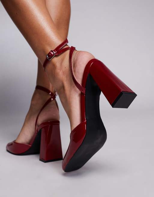 Simmi London Didi heeled mary janes in red, 4 of 4