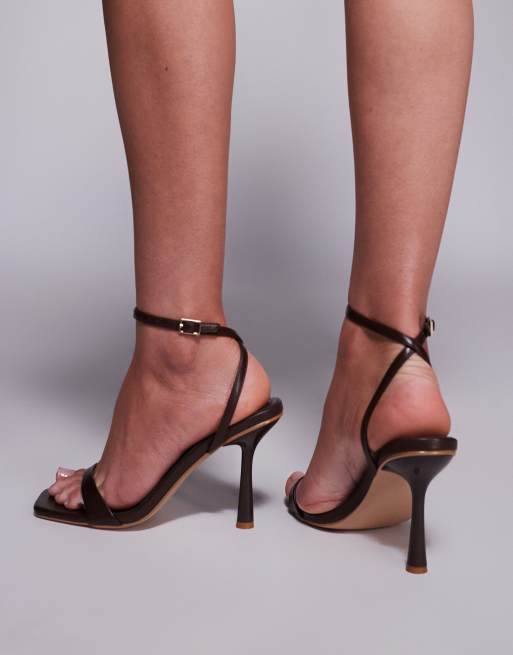 Simmi London Dola strappy mid heel sandals in brown, 4 of 4