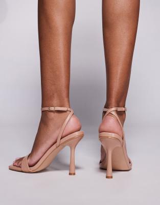 Simmi Shoes Simmi London Dola Strappy Mid Heeled Sandals In Neutral