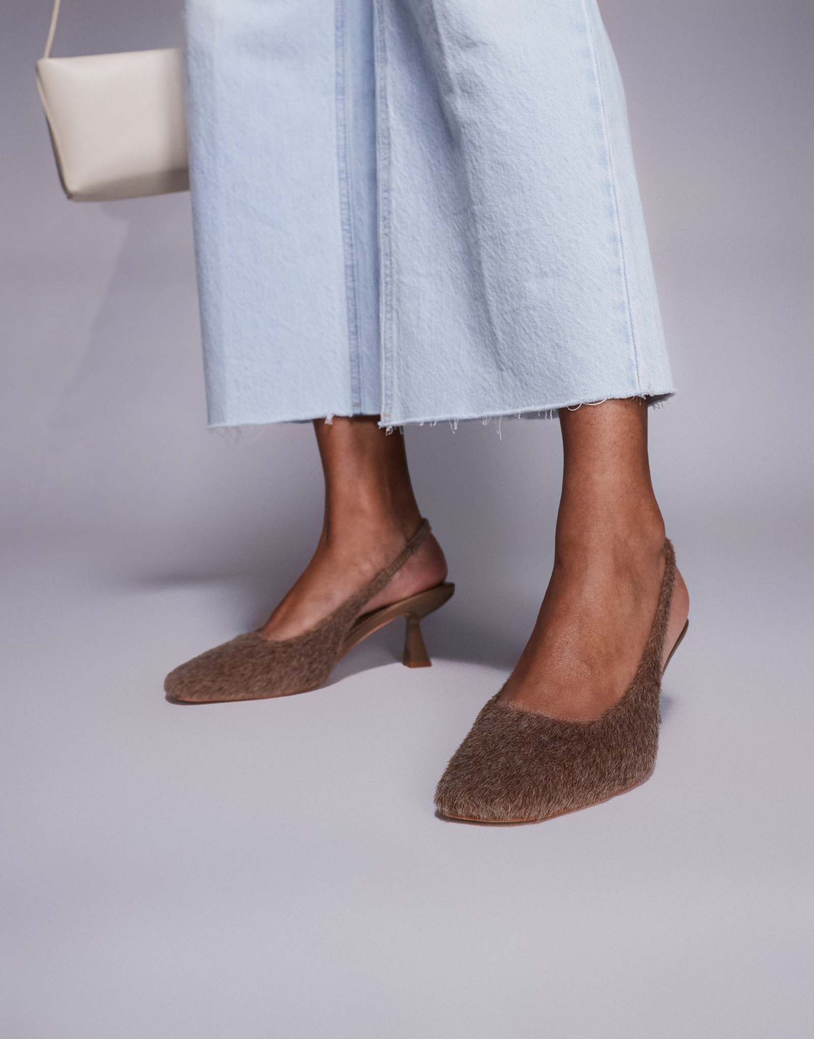 Темно-бежевые туфли на высоком каблуке Simmi London Dorothy из искусственной кожи пони