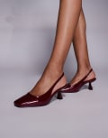 [Simmi Wide Fit] Simmi London Dorothy Wide Fit slingback heeled shoes in red 36 Red pu