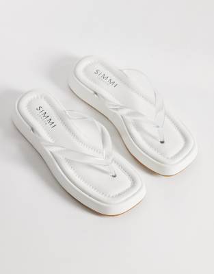 Simmi Shoes Simmi London Drew Flatform Flip Flops In White