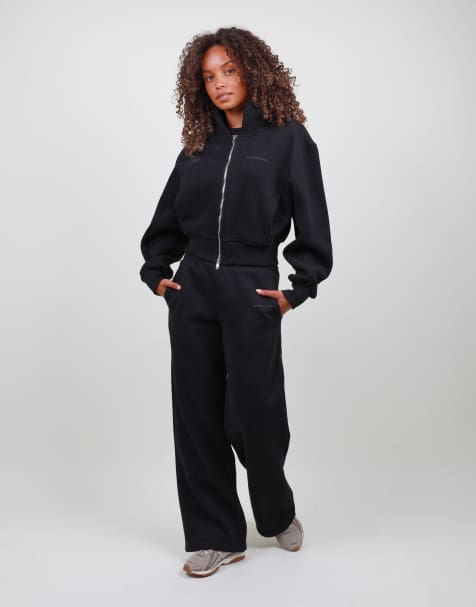 Simmi London Drop shoulder zip hoodie in black - view 1