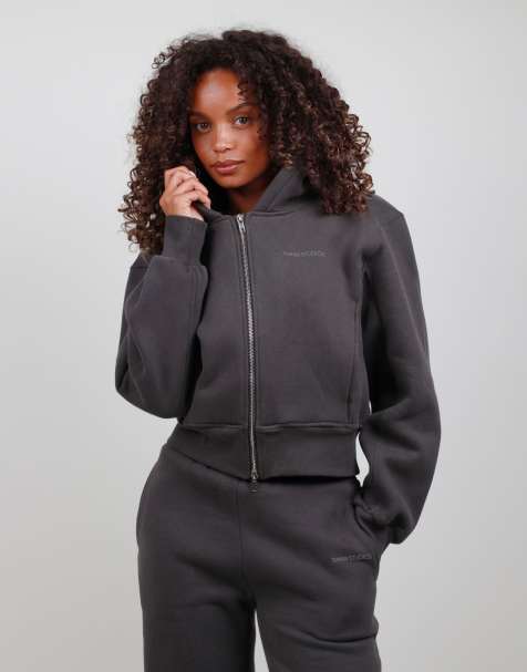 Simmi London Drop shoulder zip hoodie in grey - view 1