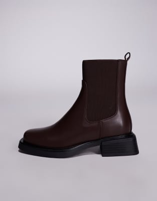Simmi Shoes Simmi London Duff Low Ankle Chelsea Boots In Brown