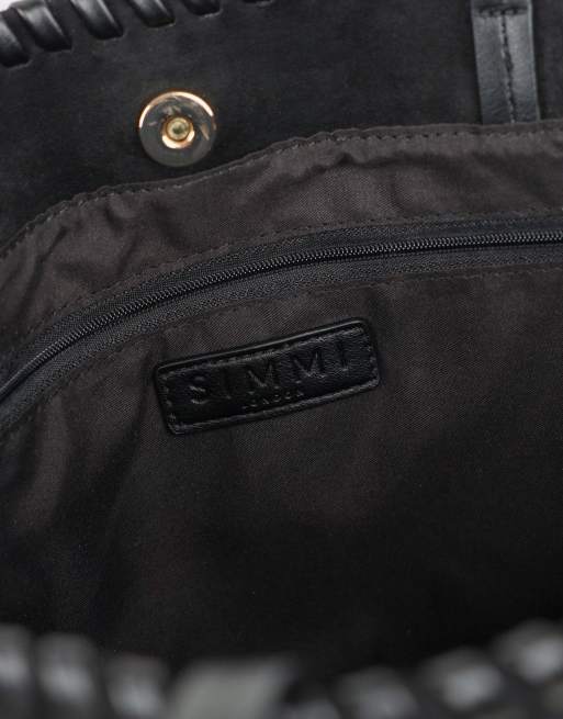 Simmi London Elare handbag in black suede, 4 of 4