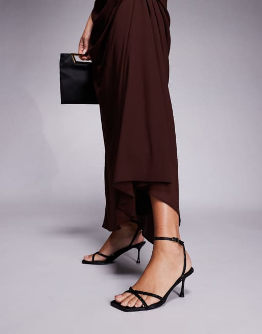 Simmi London Eleonoora kitten heel sandals in black, 2 of 4