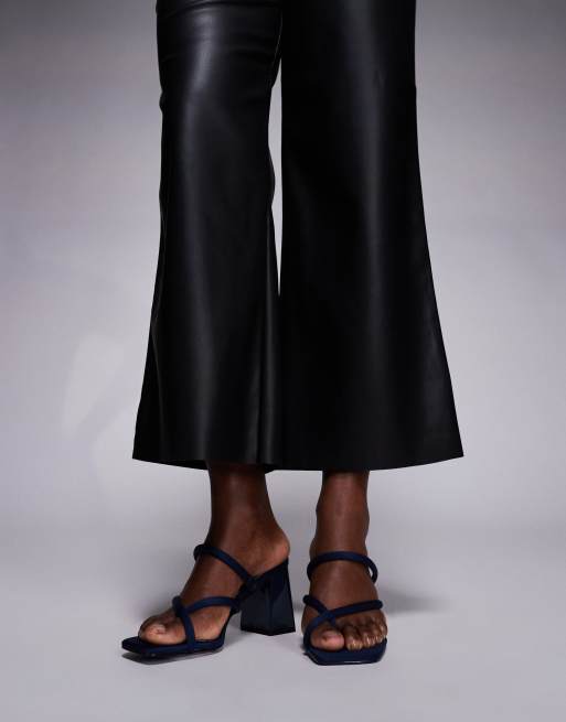 Simmi London Ellie heeled mule sandals in navy, 2 of 4