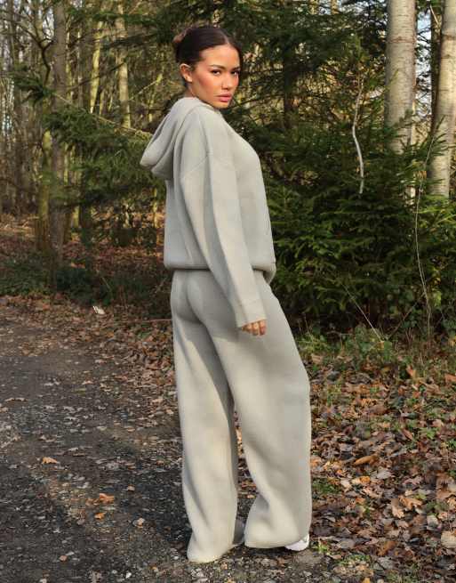 Simmi London Elsie heavy knit hoodie in lt grey, 4 of 4