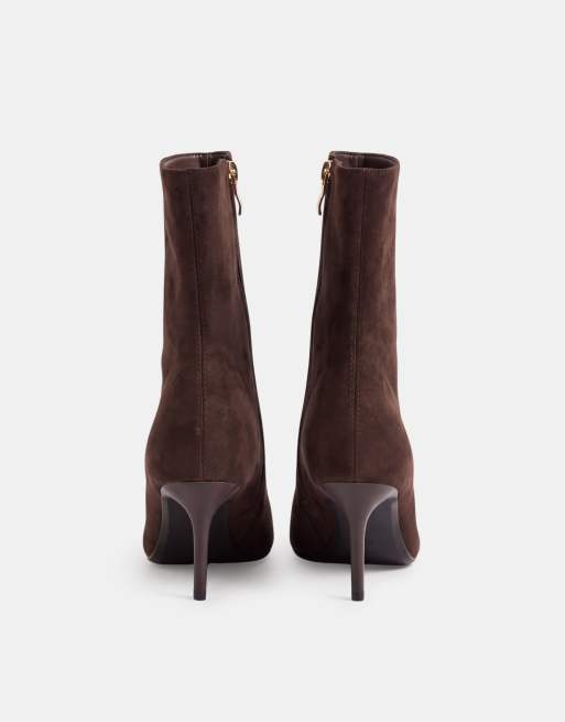 Simmi London Ember bottines à bout pointu en suedette marron, 7 de 8