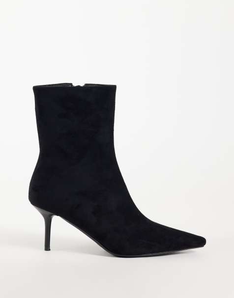 Simmi London Ember spetsiga ankelboots i svart suedette - view 1