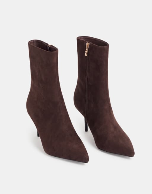 Simmi London Ember spidse ankelstøvler i brun suedette, 6 af 8