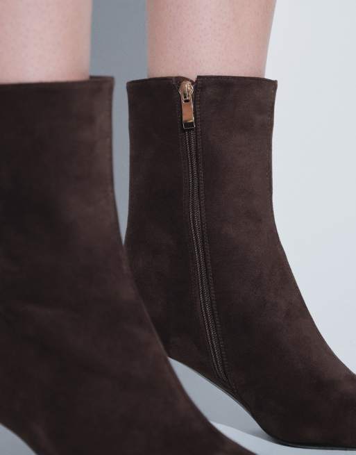 Simmi London Ember spitze Ankle-Boots in Braun aus Suedette, 3 von 4