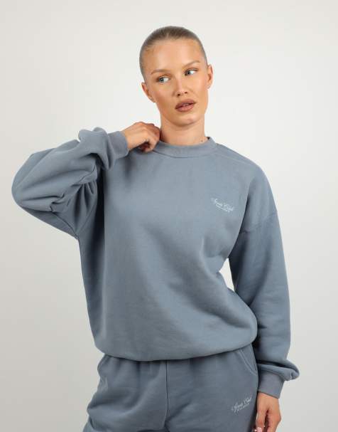 Simmi London Embroidered oversized sweatshirt in blue - view 1
