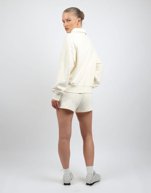 Simmi London Embroidered polo sweatshirt in cream, 2 of 4