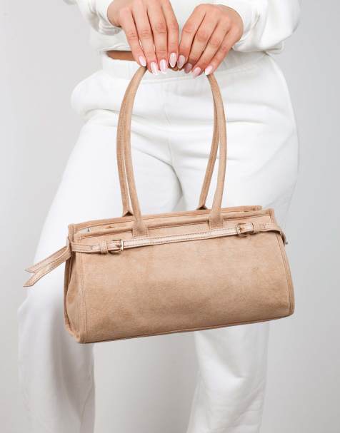 Simmi London Eos handbag in beige suede - view 1