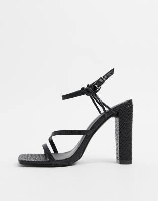 simmi london myra snake block heeled sandals
