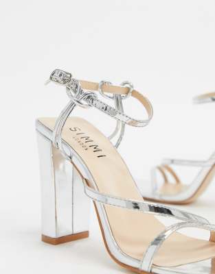 tommy hilfiger mirror metallic heeled sandal