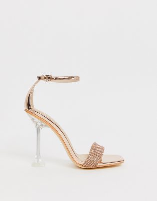 embellished rose gold heels