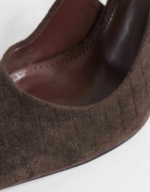 SIMMI London – Exmoor – Bruna klackskor i mockaimitation med hälrem och bred passform, 2 av 4