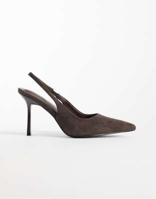 Simmi Wide Fit Simmi London Exmoor Wide Fit Slingback Heeled Shoes In Brown