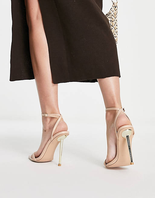  Heels/Simmi London Felicia barely there sandal in camel croc 