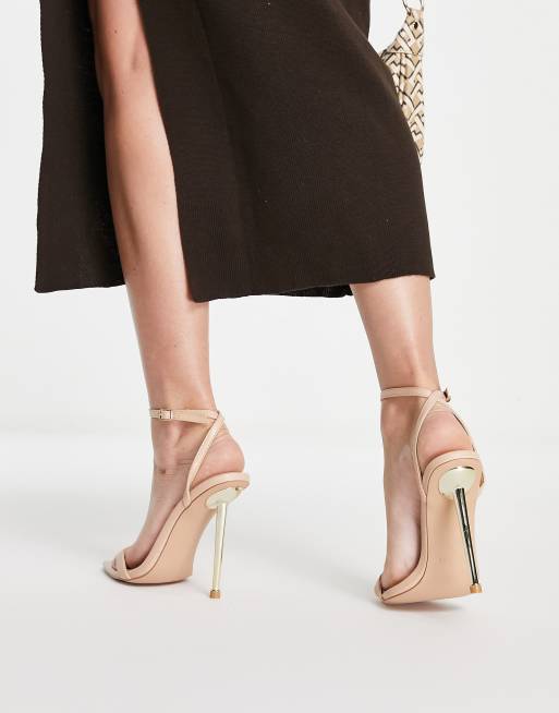 Simmi London Felicia Sandali effetto nudo color cammello coccodrillo ASOS