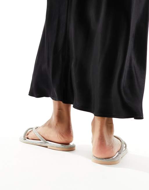SIMMI London - Florai - Sandali bassi argento con listini, 3 di 4