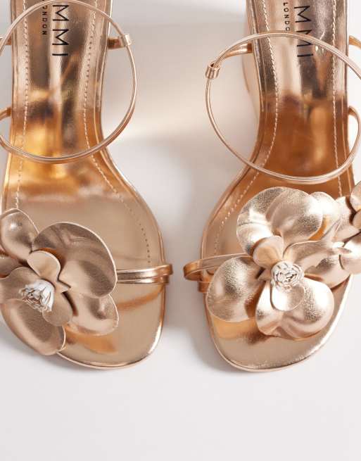SIMMI London - Franny - Sandales compensées avec fleur - Or rose, 2 de 4