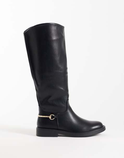 Simmi London Garnet knee boots with horse bit detail in black  - view 1