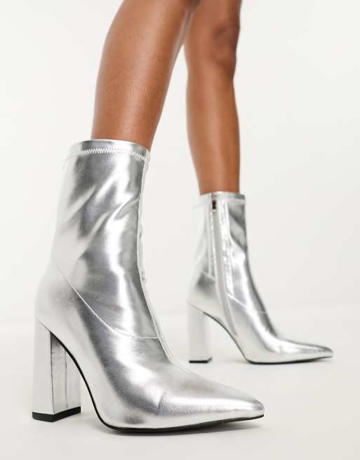 Silver ankle cheap boots next