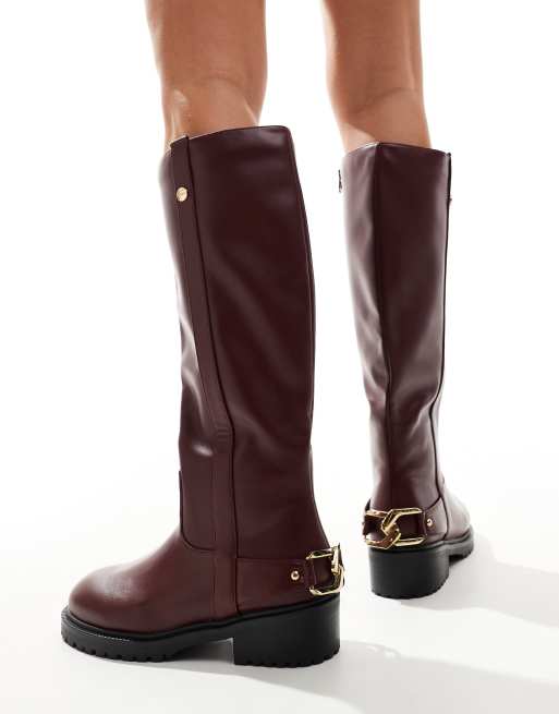 Simmi London – Gerald – Kniehohe Stiefel in Burgunderrot, 3 von 4