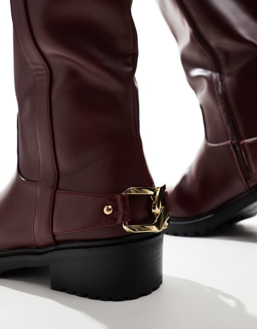 Simmi London – Gerald – Kniehohe Stiefel in Burgunderrot, 4 von 4