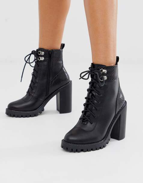 Simmi - London - Gia - Grosses bottes à lacets - Noir
