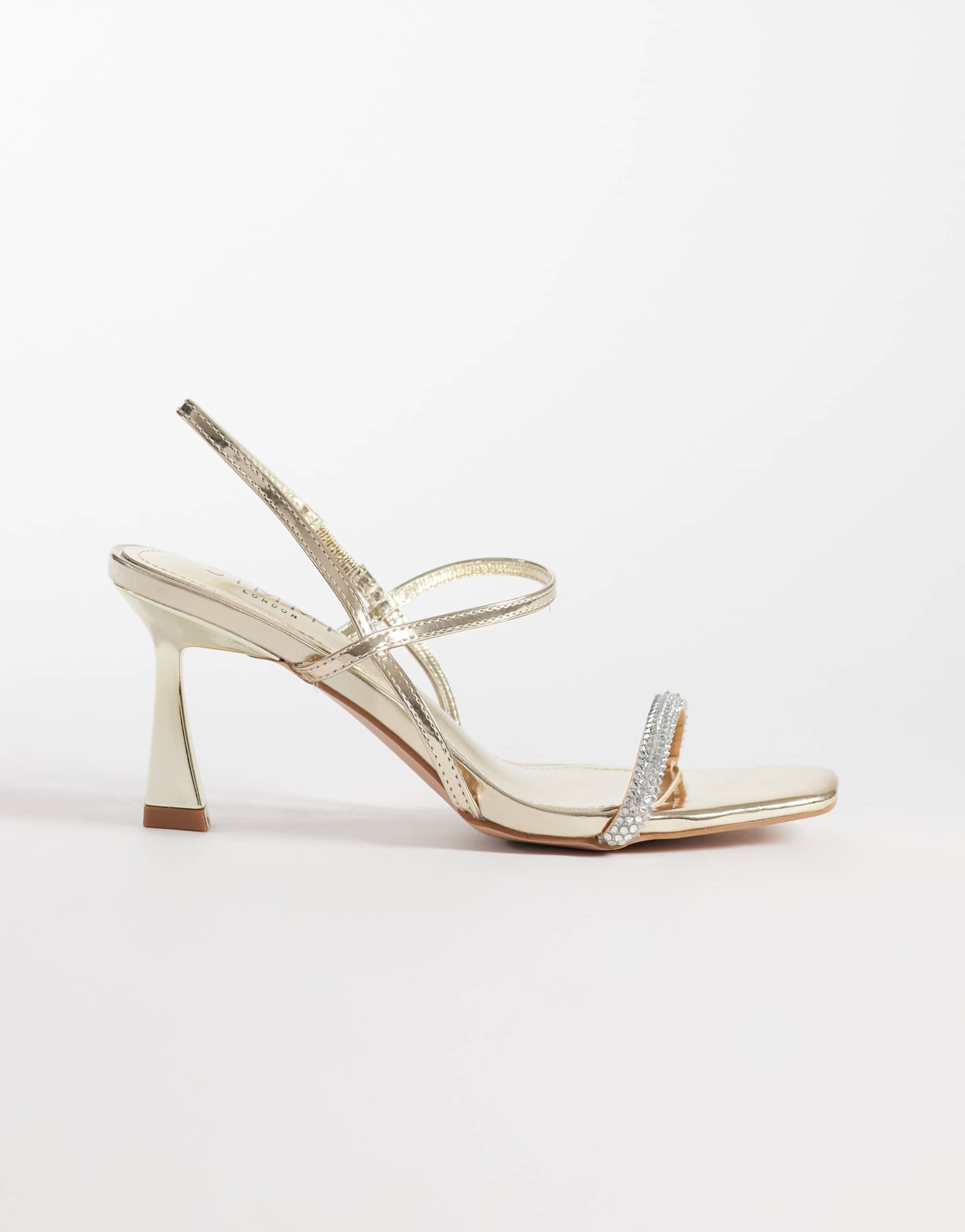 simmi london gillespie high heeled sandals in gold mirror