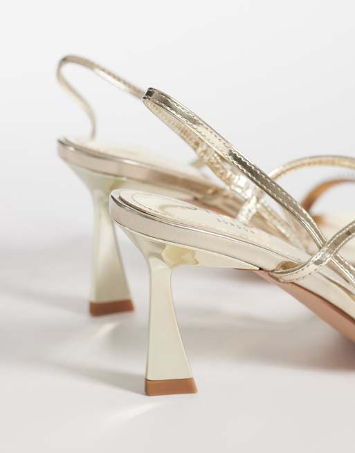 Simmi London Gillespie high heeled sandals in gold mirror, 4 of 4