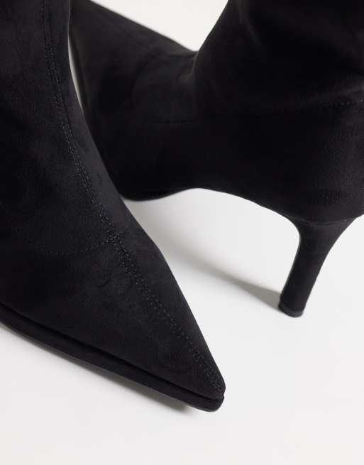 Simmi London Grech heeled sock boots in Black suedette, 4 of 4