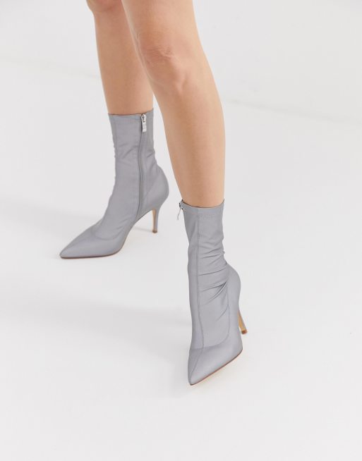 Grey sock heels best sale