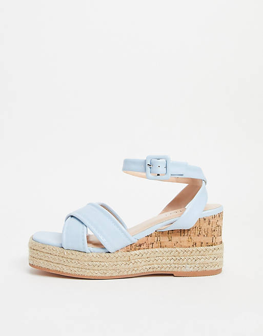 Simmi London Halima chunky strap wedge sandals in blue