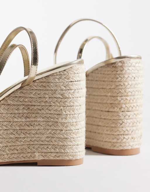 SIMMI London - Hazel - Espadrillesandalen met sleehak en versiering in goud, 3 van 4