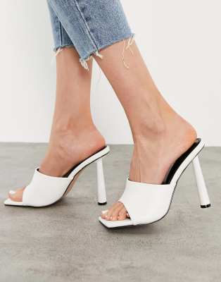 Simmi London heeled mules in white